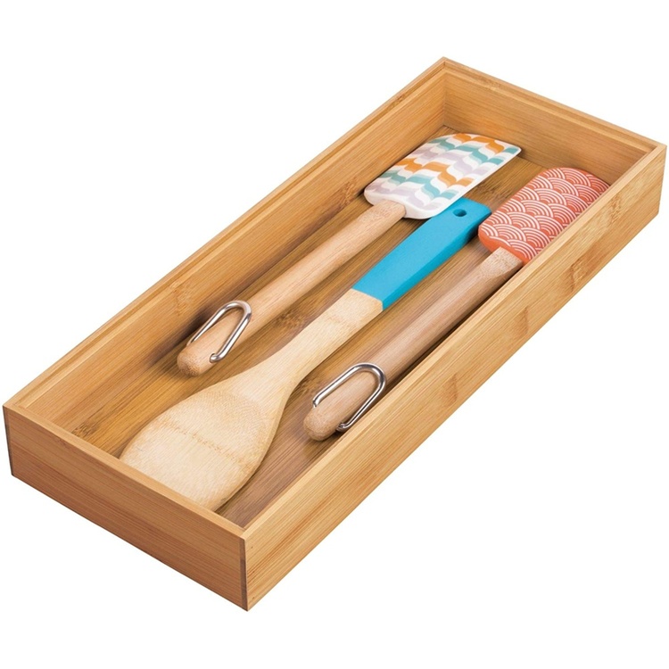 Förvaringsbricka i Bambu, Stapelbar, FORMBU DRAWER ORGANIZER, 38 x 15,3 x H 5,1 cm, Natur