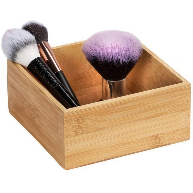 Förvaringsbricka i Bambu, Stapelbar, Medium, TERRA, 15 x 15 x H7cm, Natur