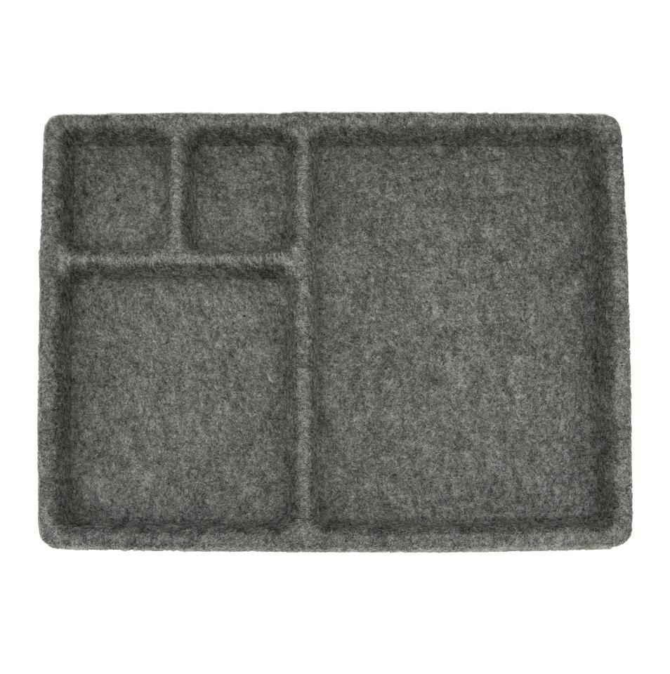 Förvaringsbricka med fack, FILT CATCH-ALL TRAY, 28,6 x 20 x H 2 cm, Grå