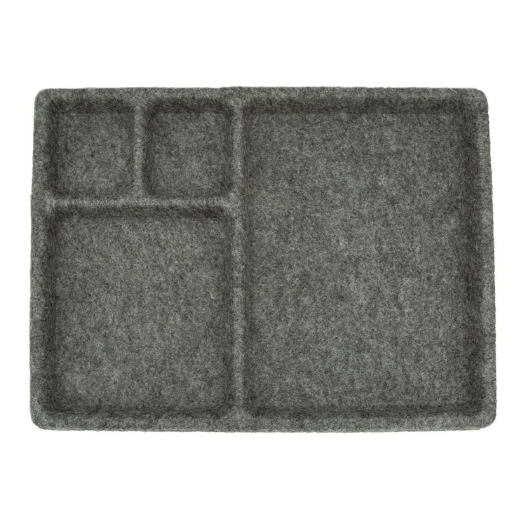 Förvaringsbricka med fack, FILT CATCH-ALL TRAY, 28,6 x 20 x H 2 cm, Grå