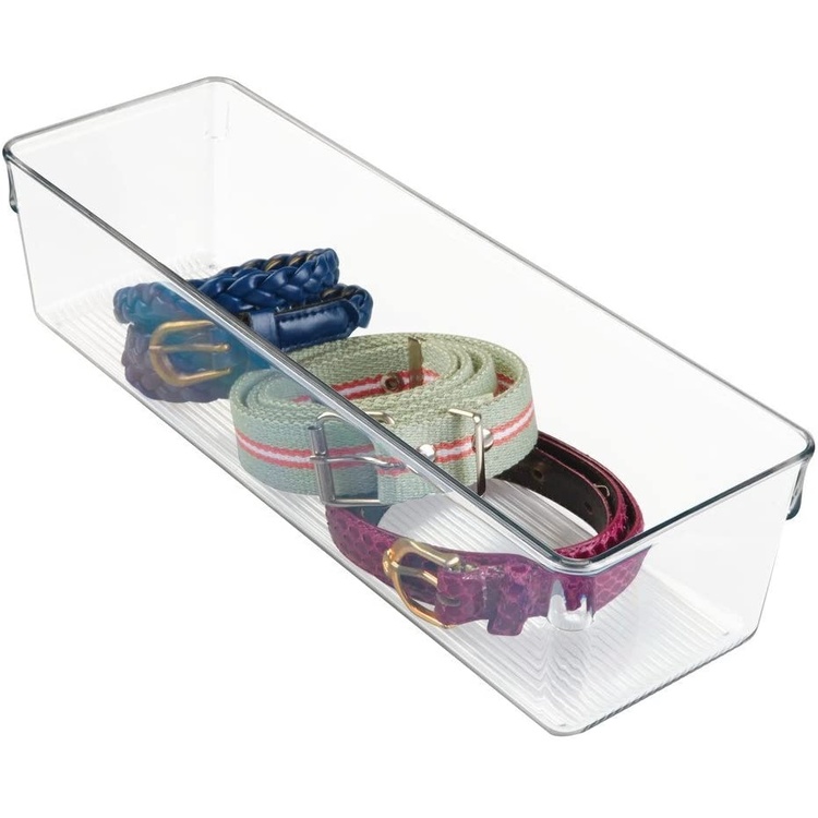 Förvaringsbricka, Kraftig, DRESSER DRAWER ORGANISER SLIM, 30,5 x 10,2 x H 7,6 cm, Transparent