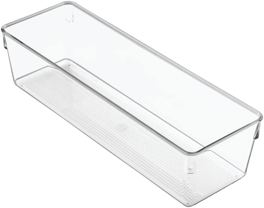 Förvaringsbricka, Kraftig, DRESSER DRAWER ORGANISER SLIM, 30,5 x 10,2 x H 7,6 cm, Transparent