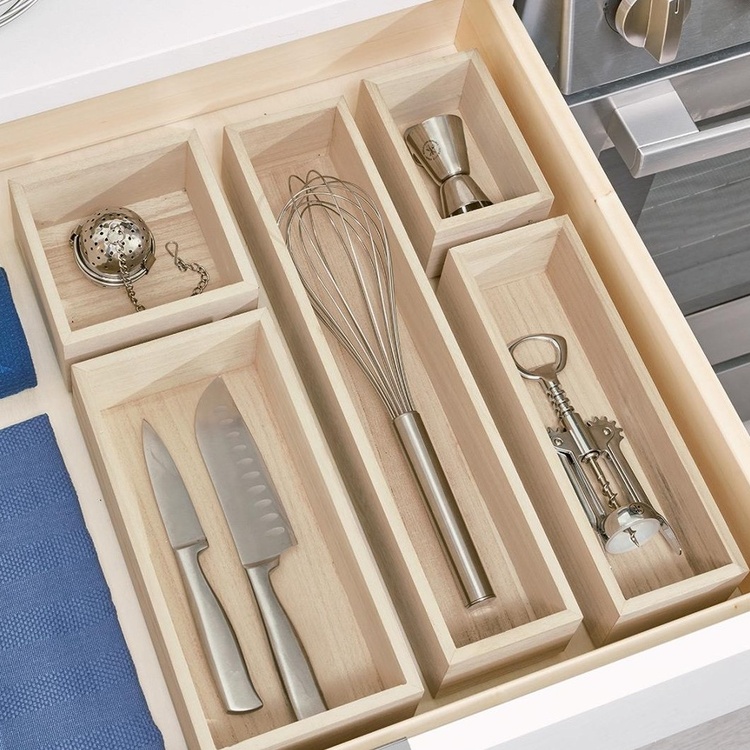 Förvaringsbricka, Långsmal, PAULOWNIA DRAWER ORGANISER, 8,6 x 38,1 x H 7 cm, Natur