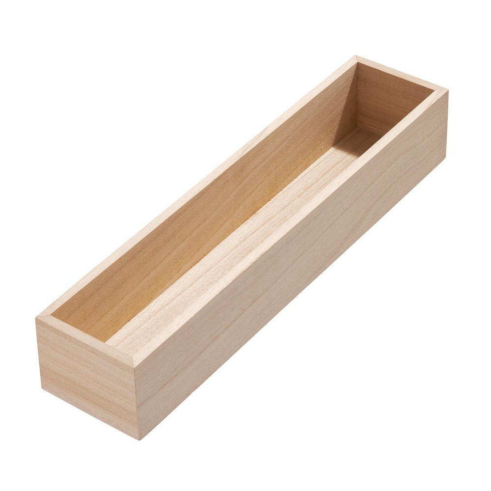 Förvaringsbricka, Långsmal, PAULOWNIA DRAWER ORGANISER, 8,6 x 38,1 x H 7 cm, Natur