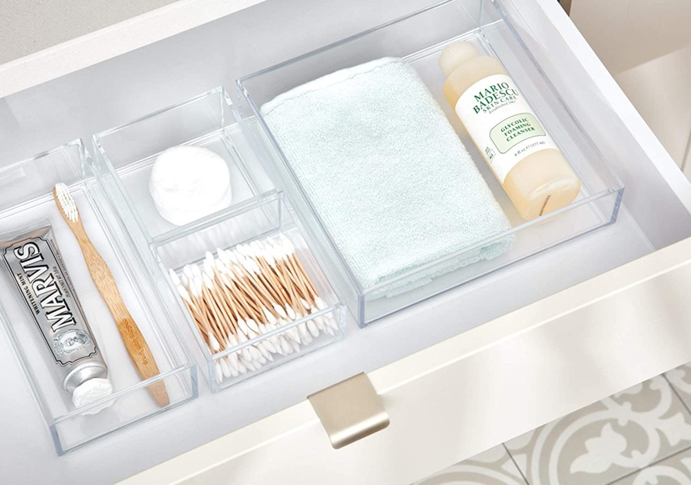 Förvaringsbricka, Stapelbar, Avlång, CLARITY ORGANISER MEDIUM, 10,2 x 30,5 x H 5 cm, Klar 