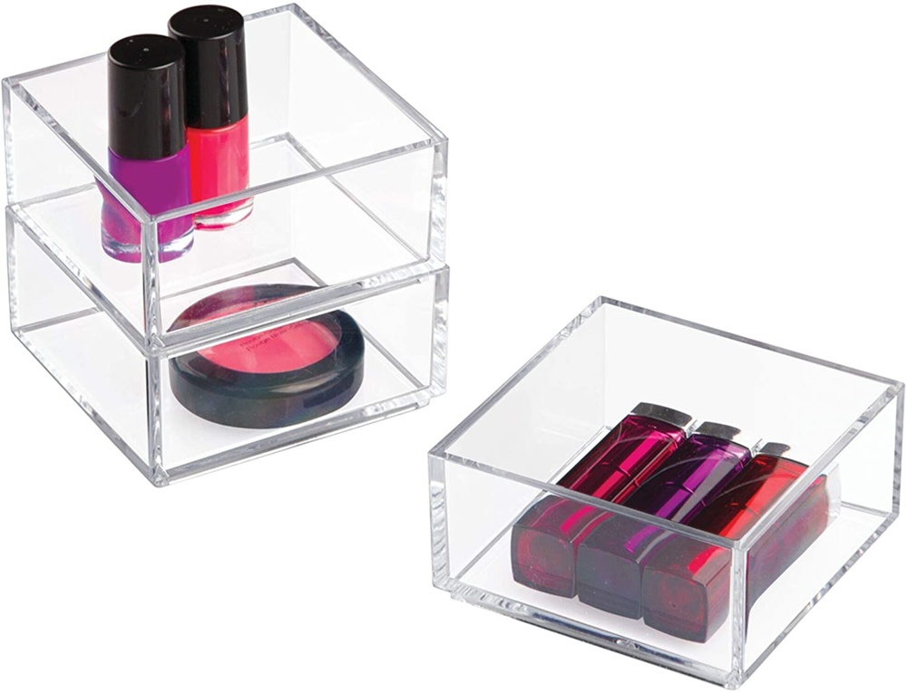 Förvaringsbricka, Stapelbar, CLARITY ORGANISER SQUARE MINI, 10,2 x 10,2 x H 5 cm, Klar