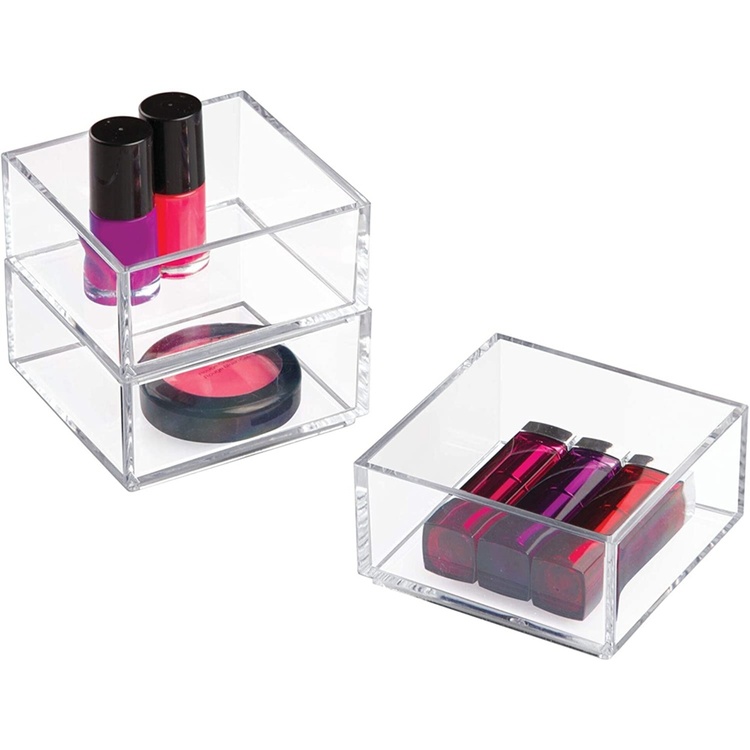 Förvaringsbricka, Stapelbar, CLARITY ORGANISER SQUARE MINI, 10,2 x 10,2 x H 5 cm, Klar