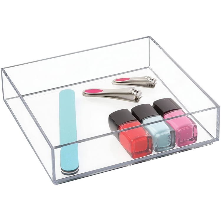 Förvaringsbricka, Stapelbar, Fyrkantig, CLARITY ORGANISER SQUARE, 20,3 x 20,3 x H 5 cm, Klar