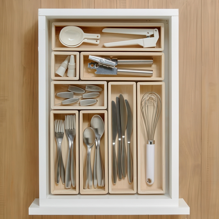 Förvaringsbricka, THE HOME EDIT MINI DRAWER ORGANIZER, 7,6 x 7,6 x H5,1 cm, Natur