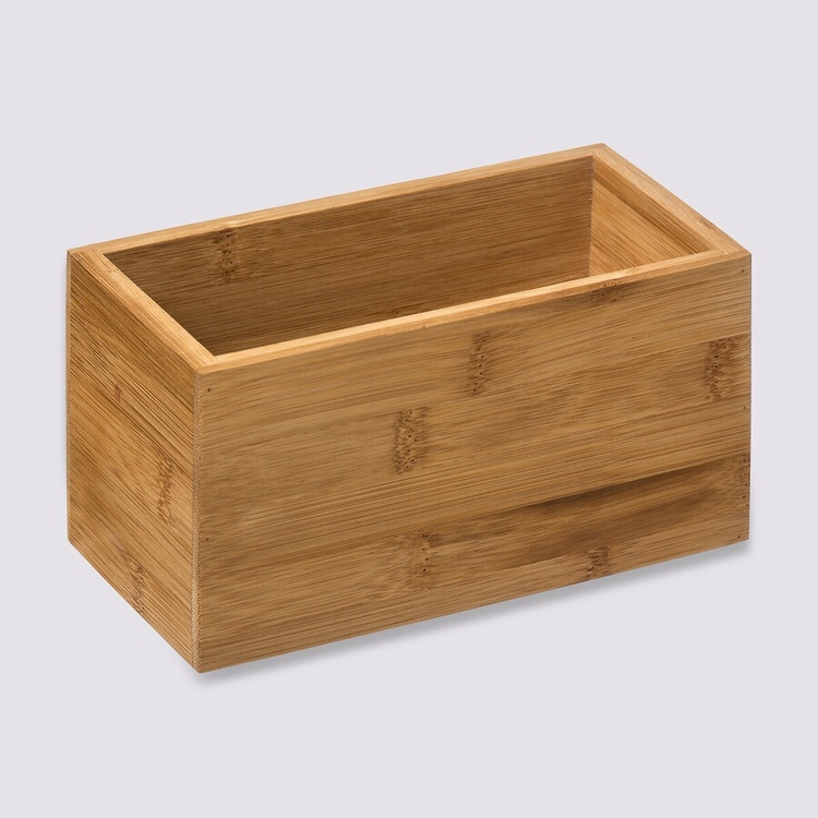 Förvaringsburk i Bambu, Rektangulär, TIDY SMART, 18 x 9,5 x H 9 cm, Natur