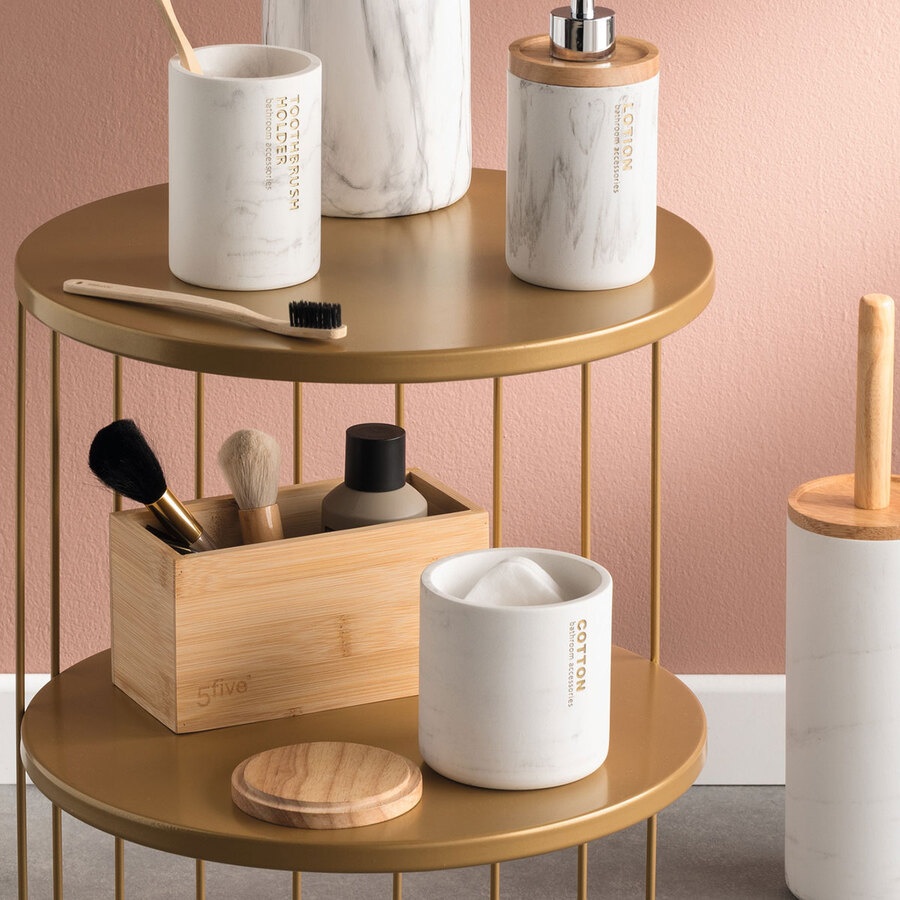 Förvaringsburk i Bambu, Rektangulär, TIDY SMART, 18 x 9,5 x H 9 cm, Natur