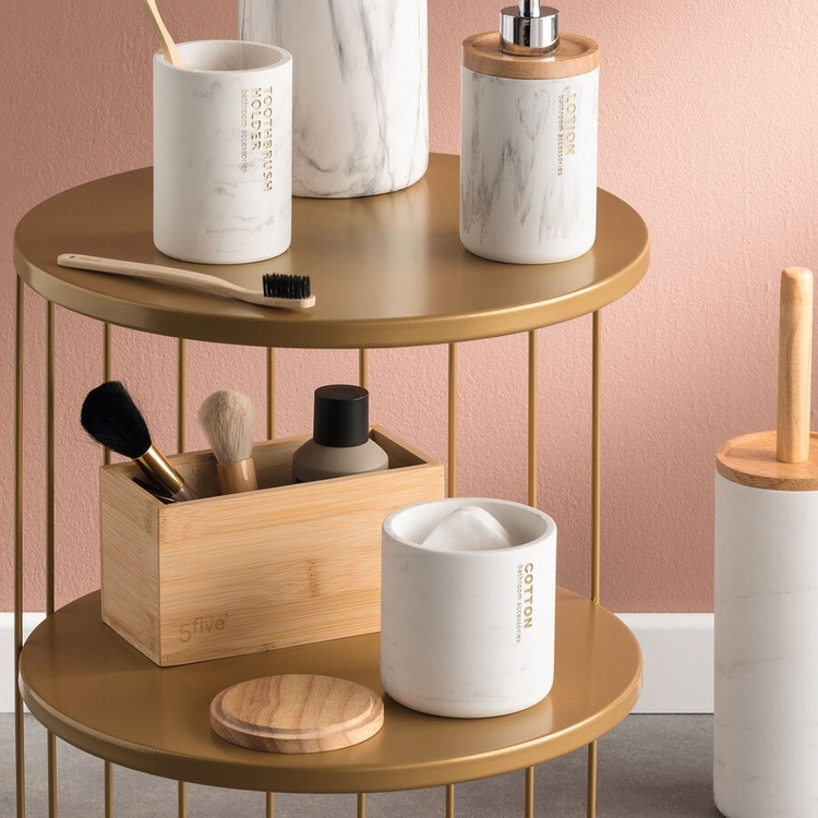 Förvaringsburk i Bambu, Rektangulär, TIDY SMART, 18 x 9,5 x H 9 cm, Natur