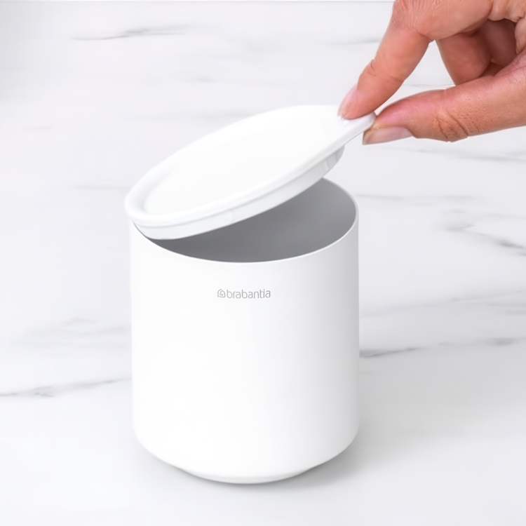 Förvaringsburk i metall, BRABANTIA MINDSET, Ø 8 x H 9,5 cm, Vit