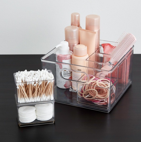 Förvaringsburk, THE HOME EDIT SMALL BIN ORGANIZER, 12,1 x 8,3 x H 8,3 cm, Transparent