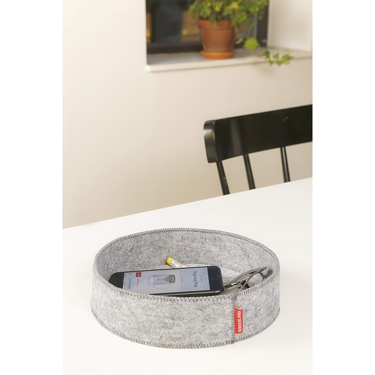 Förvaringsfat i filt, 2 st, ROUND CATCH-ALL TRAYS, Grå