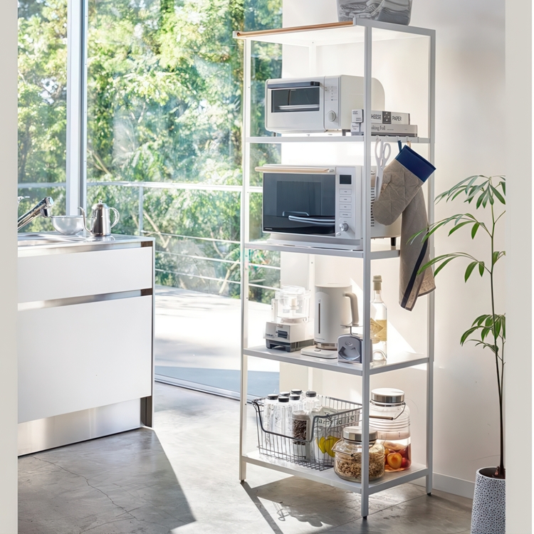 Förvaringshylla i metall, TOWER 5-TIERED RACK, 60 x 46,5 x H 170 cm, Yamazaki, Vit