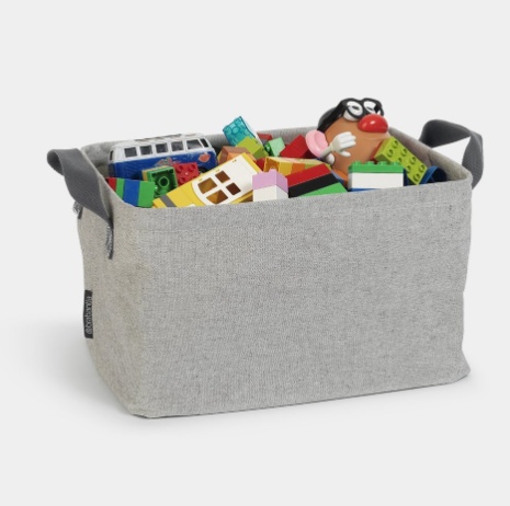 Förvaringskorg i tyg, Hopfällbar, BRABANTIA, 37 x 44 x H 26 cm, Beige-Grå