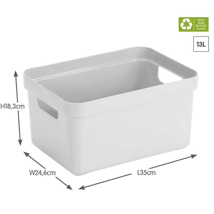 Förvaringskorg, 13 Liter, SIGMA BASKET MEDIUM, 35 x 24,6 x H18,3 cm, Vit