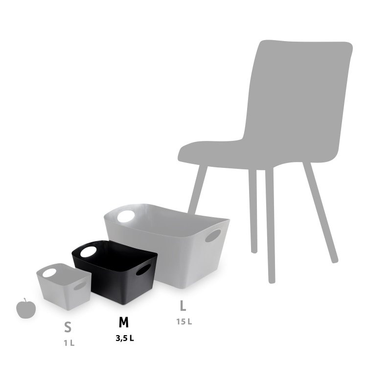 Förvaringskorg, KOZIOL BOXXX MEDIUM, 20 x 30 x H 15 cm, Svart