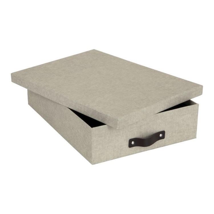 Förvaringslåda A4+, BIGSO OSKAR CANVAS, 35 x 26 x H 8,5 cm, Beige