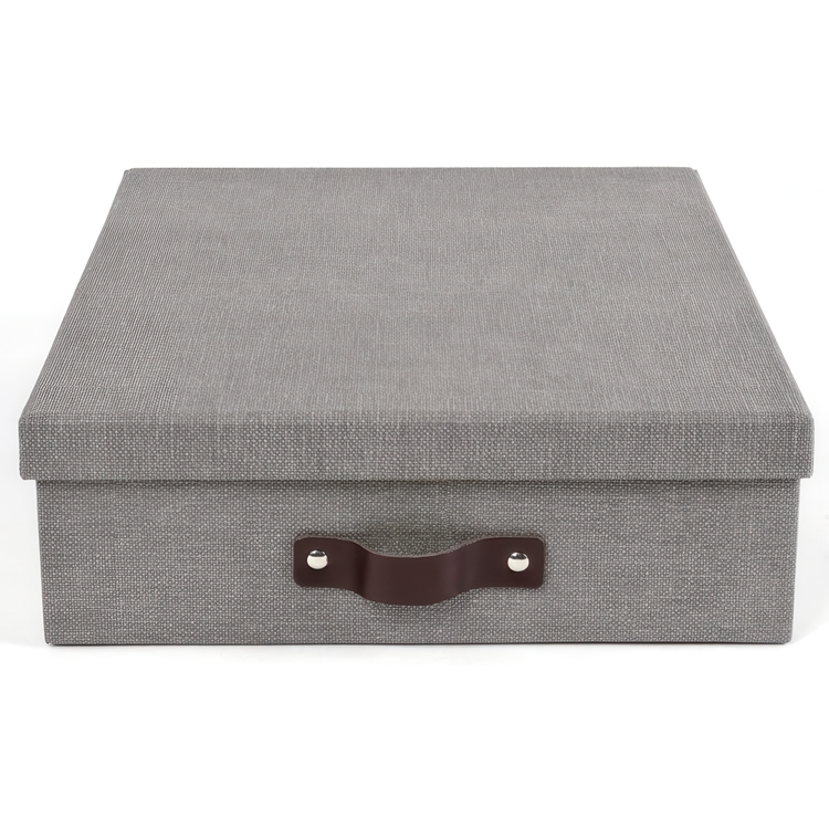 Förvaringslåda A4+, BIGSO OSKAR CANVAS, 35 x 26 x H 8,5 cm, Grå