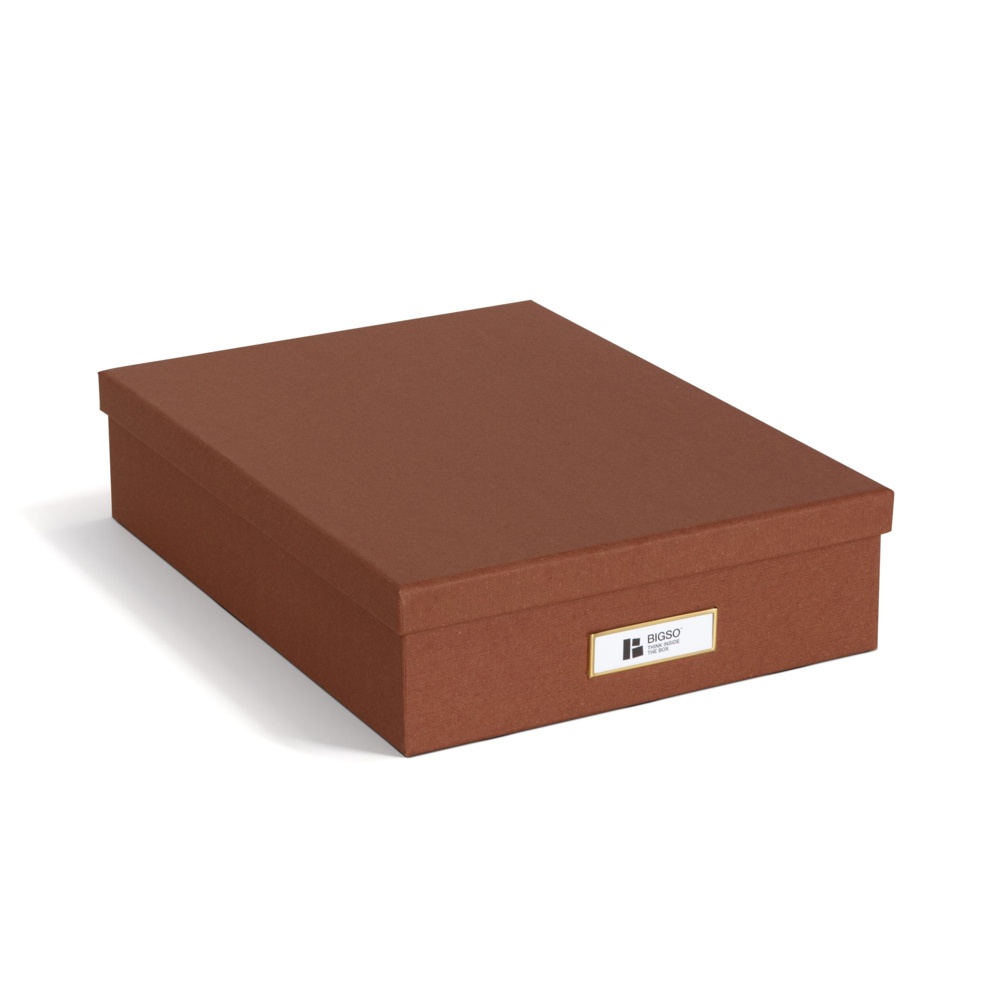 Förvaringslåda A4+, BIGSO OSKAR RESTORE, 35 x 26 x H 8,5 cm, Sienna