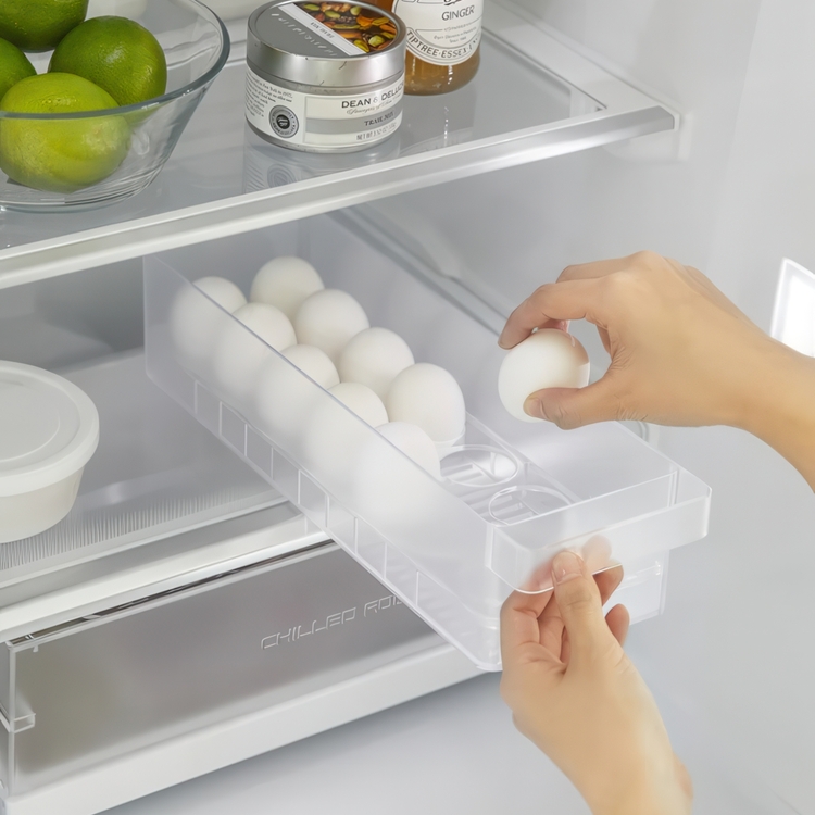 Förvaringslåda för 14 ägg, Stapelbar, TOWER MODERN EGG TRAY Yamazaki, Frostigt transparent