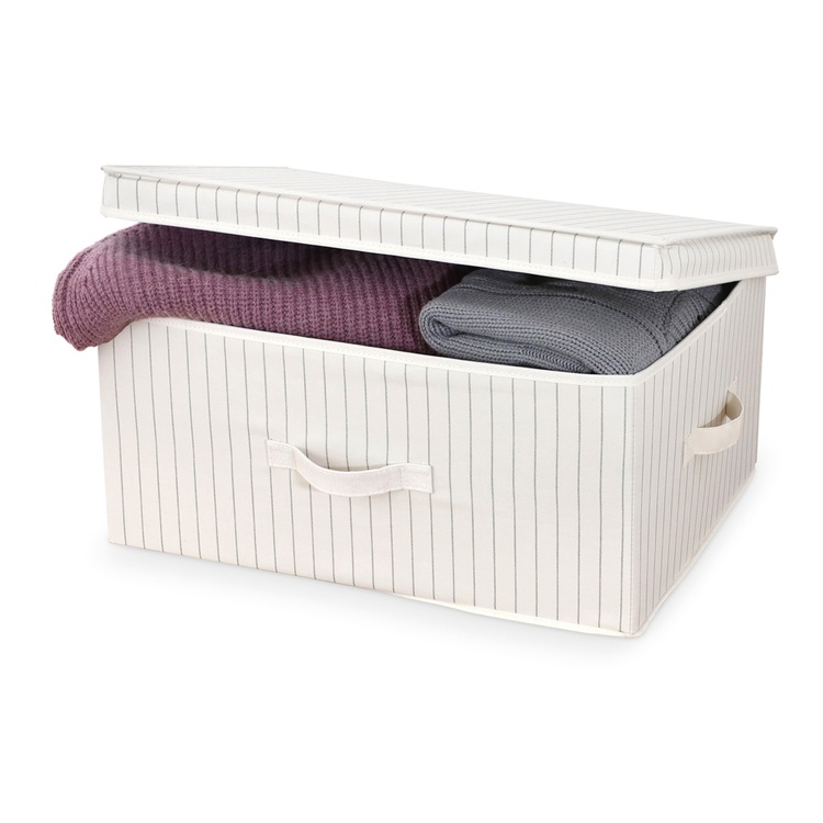 Förvaringslåda i tyg, Rektangulär, TIVOLI COLLECTION, 50 x 38 x H 24 cm, Off White