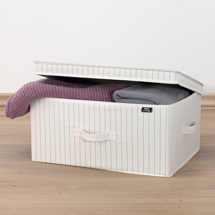 Förvaringslåda i tyg, Rektangulär, TIVOLI COLLECTION, 50 x 38 x H 24 cm, Off White