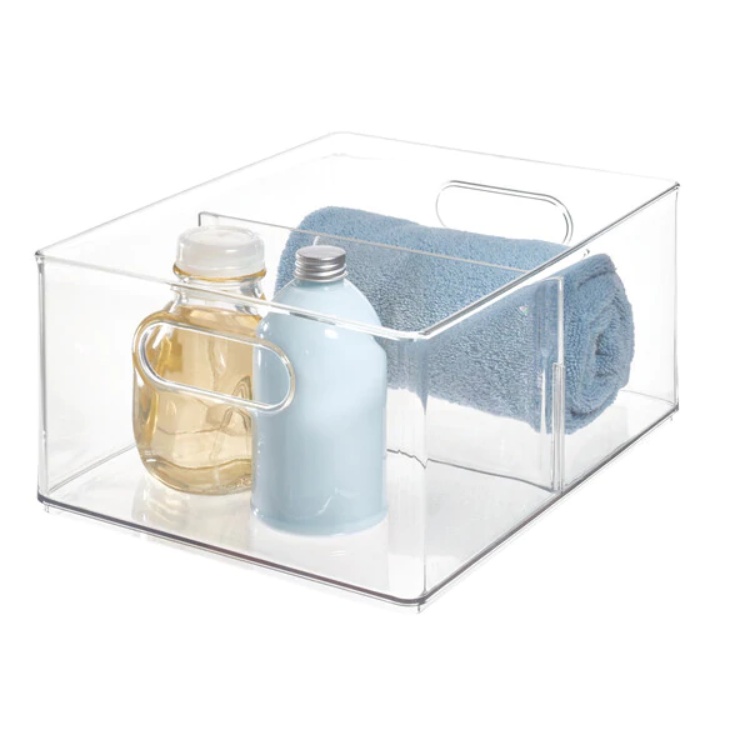 Förvaringslåda med avdelare, THE HOME EDIT ALL PURPOSE BIN, 25x 34 x H15 cm, Transparent