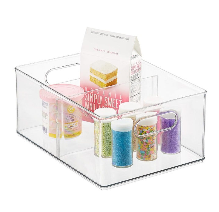 Förvaringslåda med avdelare, THE HOME EDIT ALL PURPOSE BIN, 25x 34 x H15 cm, Transparent