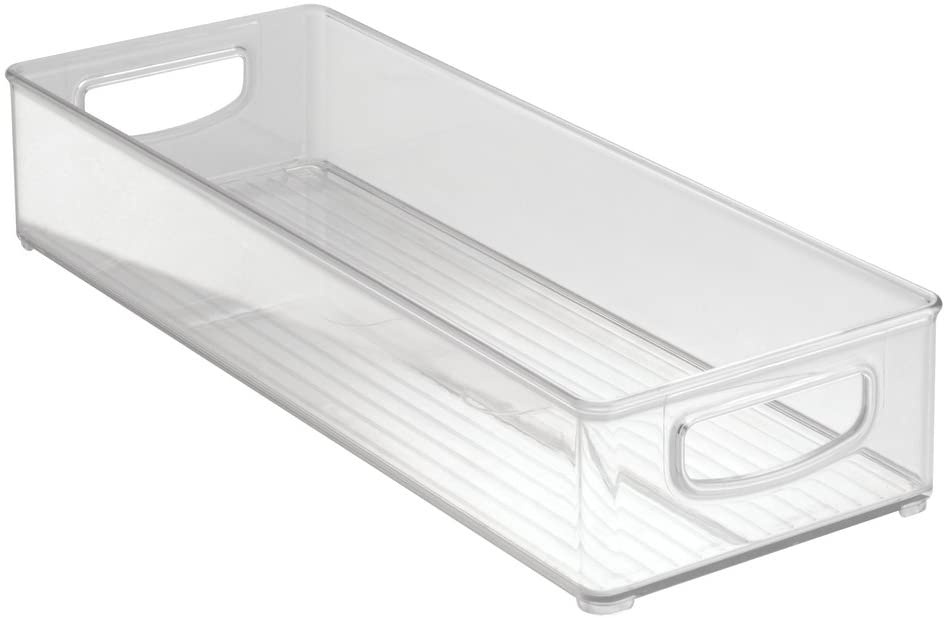 Förvaringslåda med handtag, CABINET BINZ, 15,2 x 41 x H7,6 cm, Transparent