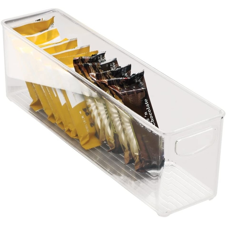 Förvaringslåda med handtag, Långsmal, KITCHEN BINZ, 10,2 x 40,6 x H12,7 cm, Transparent