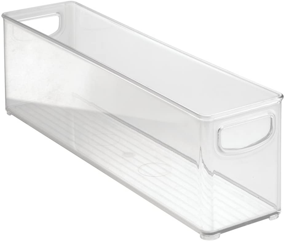 Förvaringslåda med handtag, Långsmal, KITCHEN BINZ, 10,2 x 40,6 x H12,7 cm, Transparent