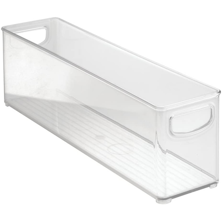 Förvaringslåda med handtag, Långsmal, KITCHEN BINZ, 10,2 x 40,6 x H12,7 cm, Transparent