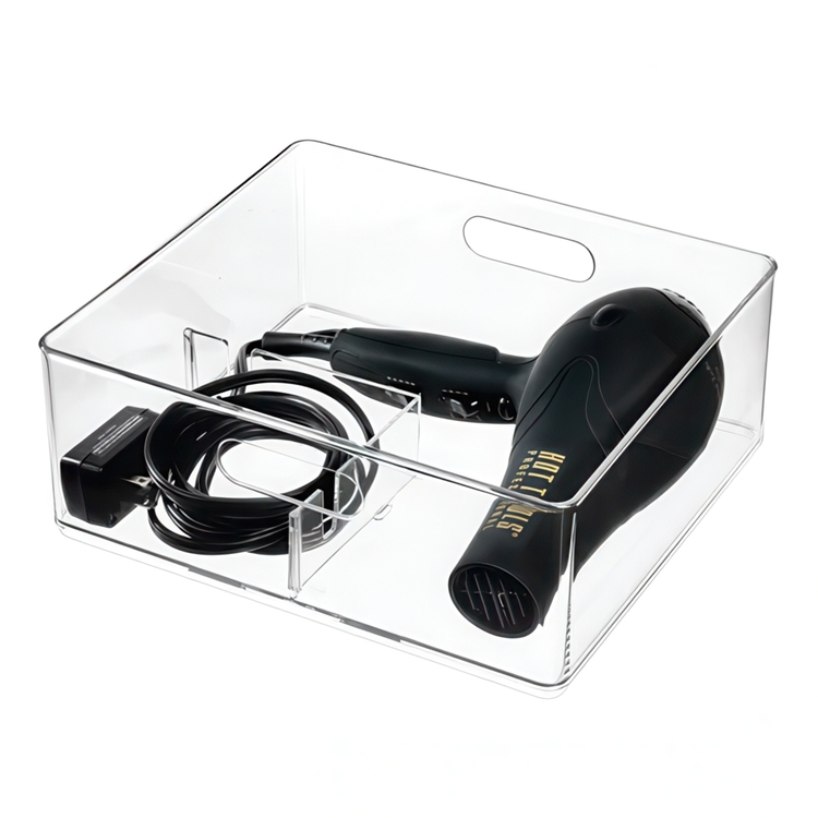 Förvaringslåda, Stapelbar, THE HOME EDIT HAIR DRYER BIN, 28,4 x 25,4 x H10,8 cm, Klar