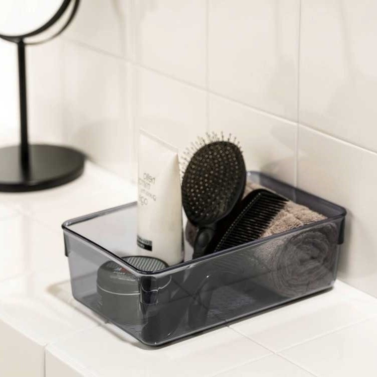 Förvaringslåda, SAN DIEGO, 24,4 x 16,3, x H 8,5 cm, Transparent grå