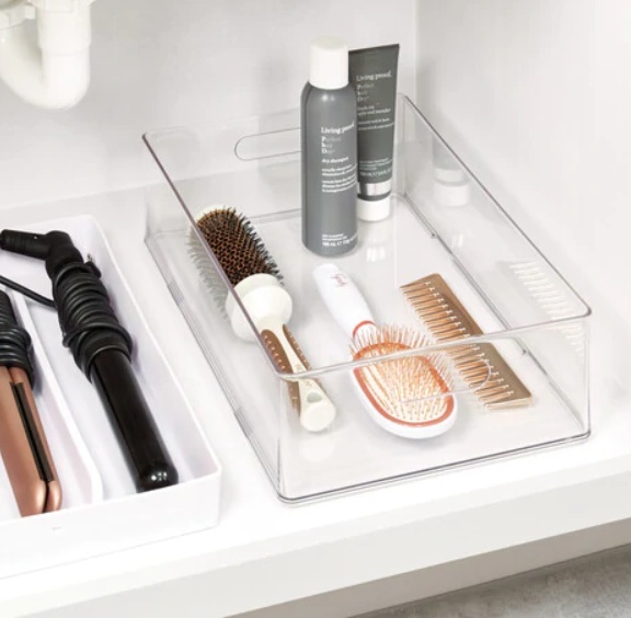 Förvaringslåda, THE HOME EDIT HAIR TOOL BIN, 25,4 x 38,1 x H10,8 cm, Klar