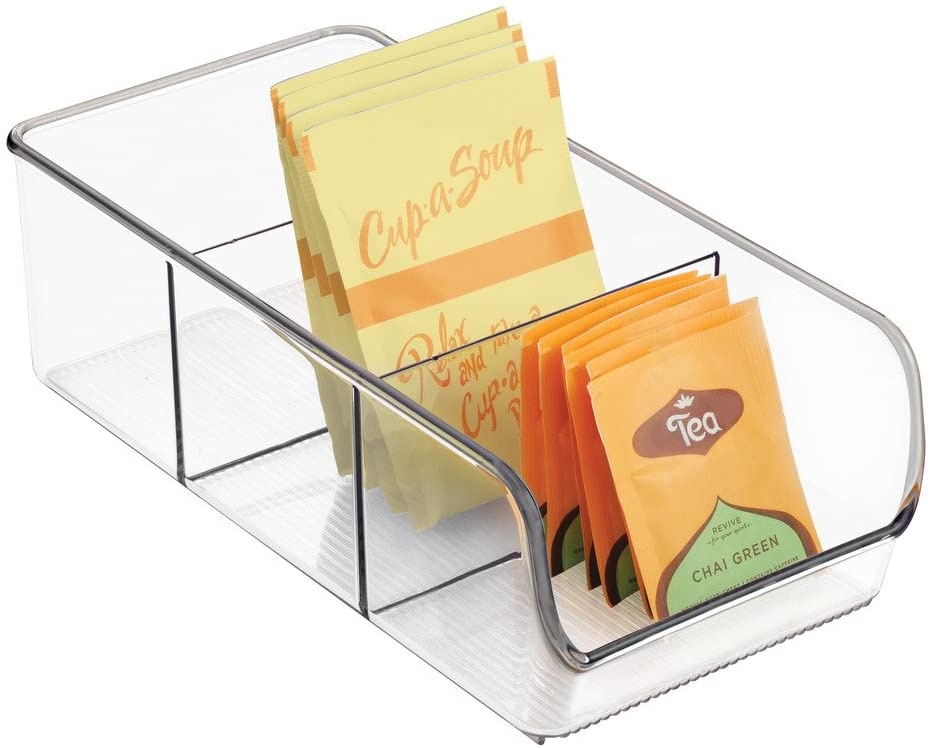 Förvaringslådaför kryddpåsar, med fack, CABINET ORGANIZER, 14 x 30 x H 9 cm, Klar
