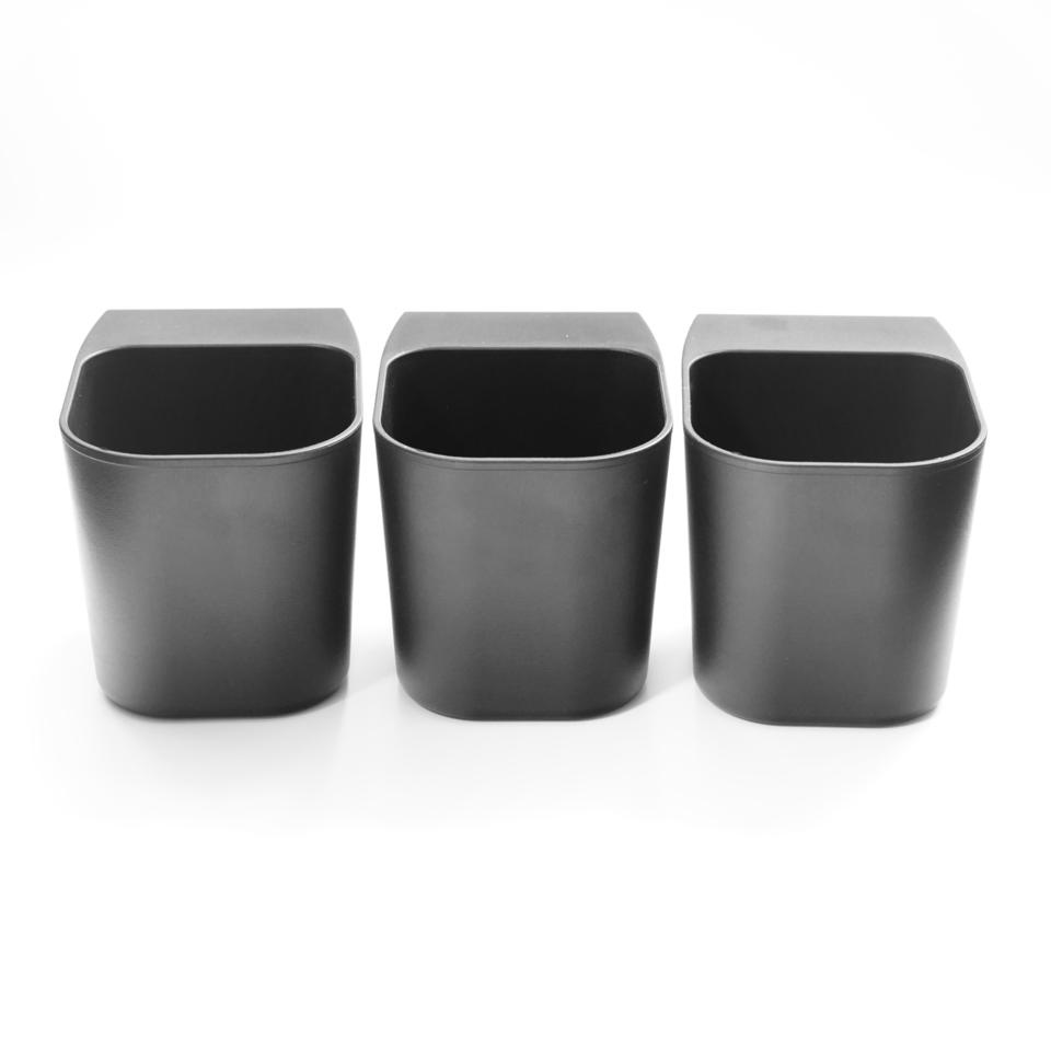 Förvaringsmuggar med krok, 3 st, SCREEN TIDY POTS, Kikkerland, Svarta