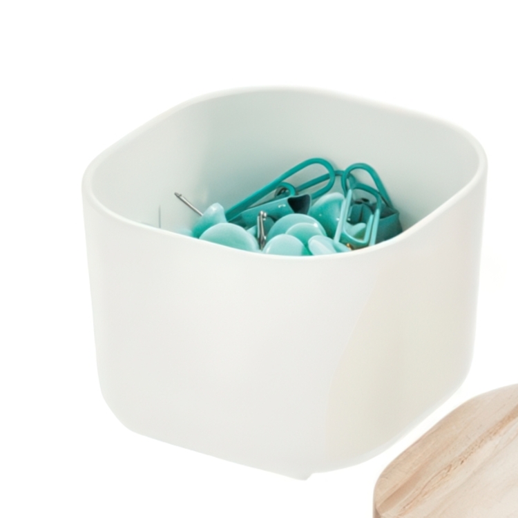 Förvaringsskål, fyrkantig, ECO SMALL COMPACT BIN, 9 x 9 x H 6,4 cm, Offwhite