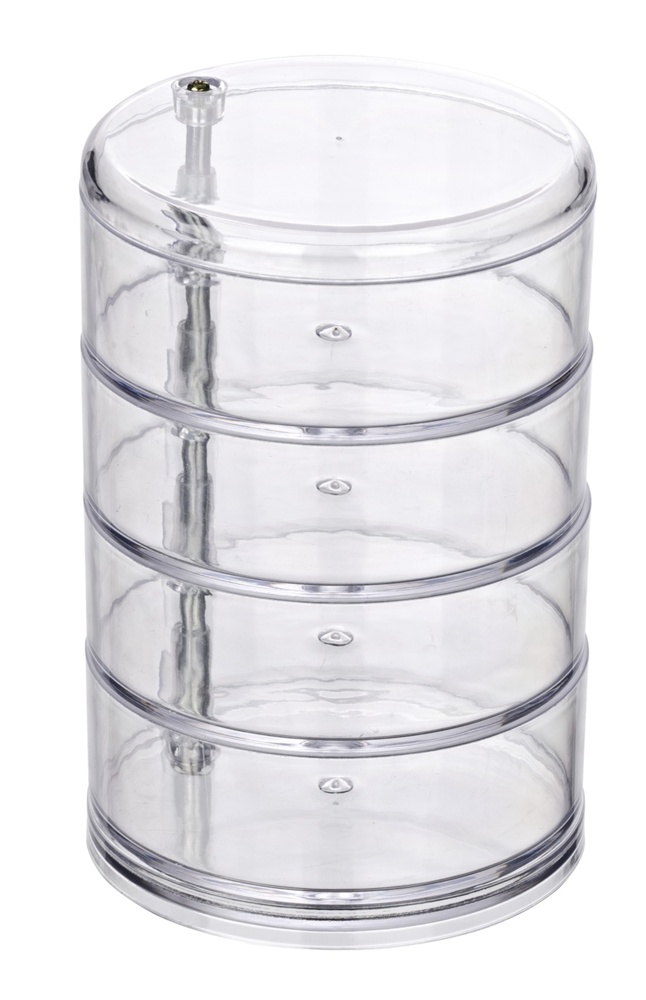 Förvaringssnurra, 4 fack, ORGANIZER TOWER, Ø 11,5 x H 17,5 cm, Klar