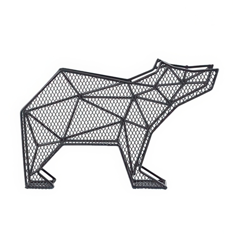 Förvaringsställ i metall, stående eller vägghängd, BEAR, 25 x 7,7 x H 15,6 cm, Svart