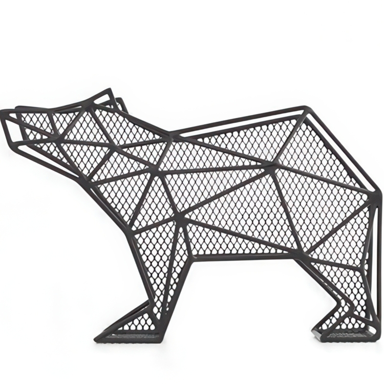 Förvaringsställ i metall, stående eller vägghängd, BEAR, 25 x 7,7 x H 15,6 cm, Svart