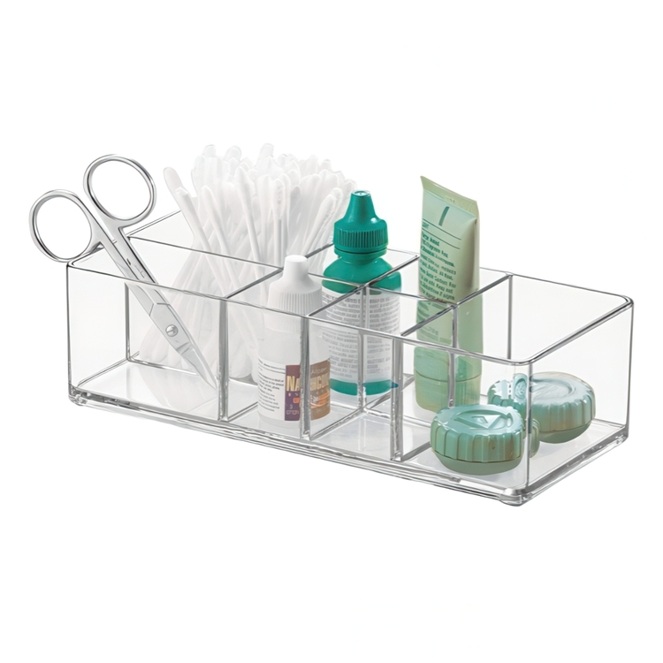 Förvaringsställ, 7 fack, MEDICINE ORGANIZER, 17,8 x 7,6 x H5 cm, Klar