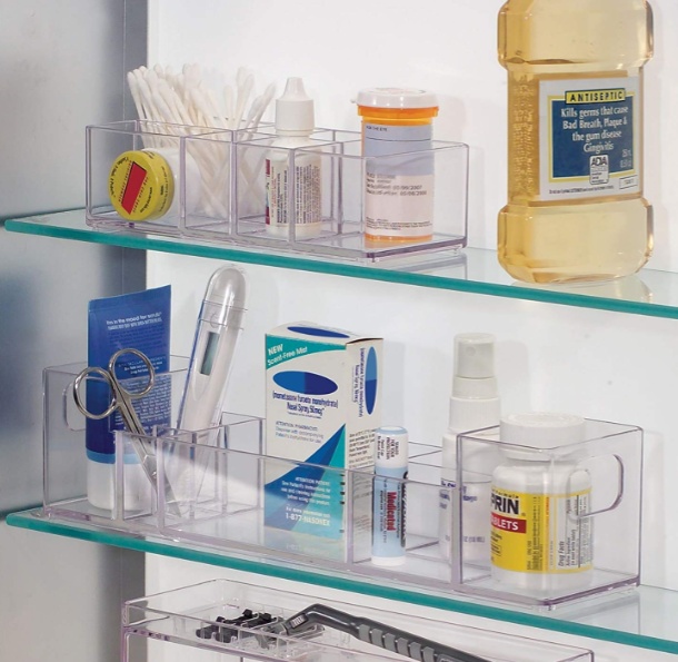 Förvaringsställ, 7 fack, MEDICINE ORGANIZER, 17,8 x 7,6 x H5 cm, Klar