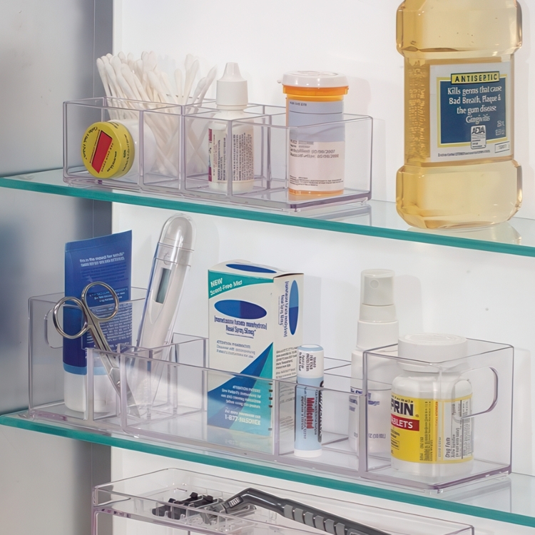 Förvaringsställ, 7 fack, MEDICINE ORGANIZER, 17,8 x 7,6 x H5 cm, Klar