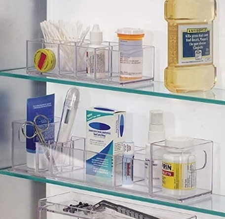 Förvaringsställ, långsmalt, CLARITY ORGANIZER, 30,5 x 7,6 x H 7,6 cm, Klar