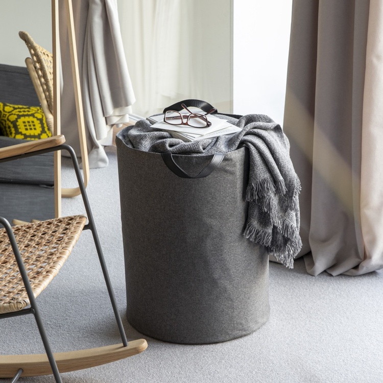 Förvaringssäck / korg, BIGSO STORAGE BIN, Ø 40 x H 55cm, Grå