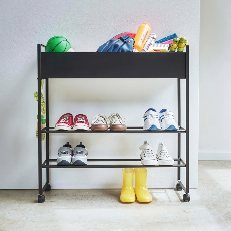 Förvaringsvagn / Skoställ på hjul, ENTRYWAY TROLLEY, 75,5 x 22 x H 74,5 cm, Yamazaki